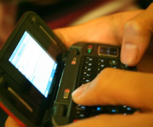 Texting on cell phone