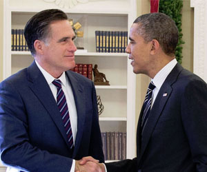 Mitt Romney and Barack Obama in the Oval Office by Pete Souza
