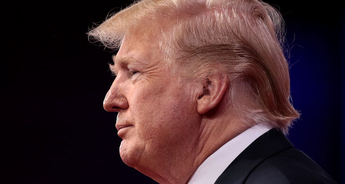 President of the United States Donald Trump speaking at the 2018 Conservative Political Action Conference (CPAC) in National Harbor, Maryland. (Photo credit: Gage Skidmore)