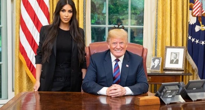 Kim Kardashian meets Donald Trump.