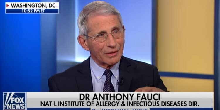 Anthony Fauci during an appearance on the Fox News Channel.