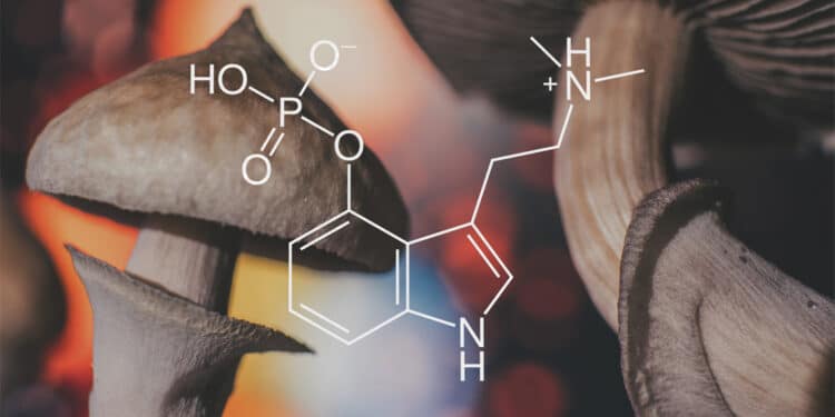 A single dose of psilocybin improves depression in treatment-resistant patients, but with adverse effects Psychedelic-psilocybin-mushroom-molecule-750x375