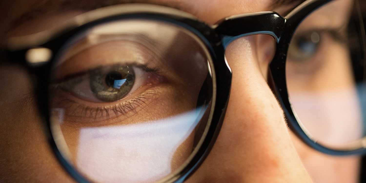 Woman using eye-tracking on screen